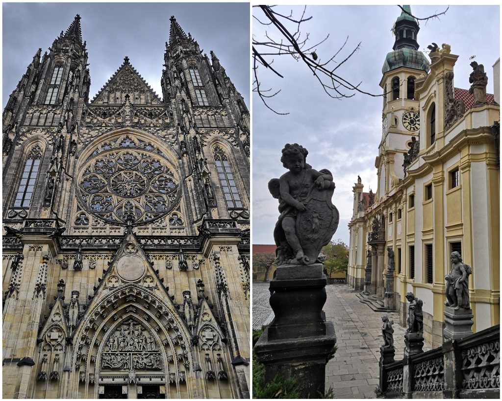 Façade baroque du sanctuaire Notre-Dame de Lorette à Prague