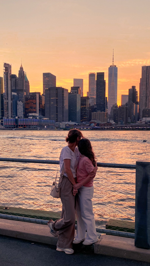 Sunset Brooklyn Bridge Park New-York