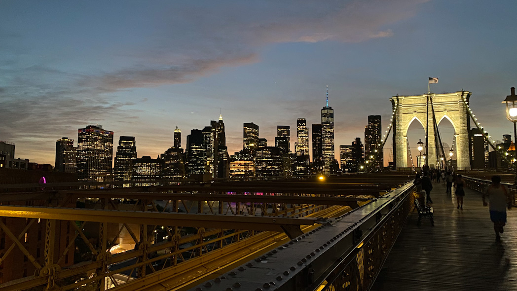 Sunset Pont de Brooklyn New-York
