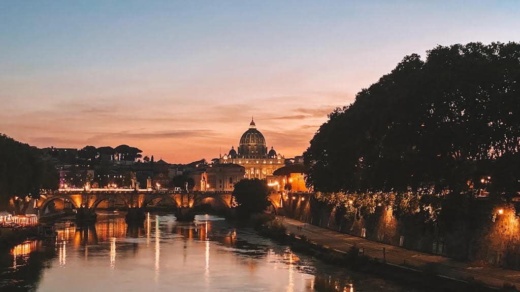 Coucher de soleil Ponte Umberto I Rome