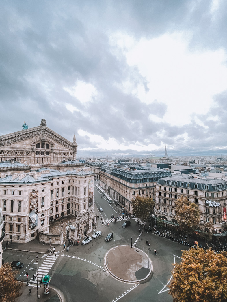 Vue depuis le rooftop des Galeries Lafayette dans le 9ème arrondissement de Paris