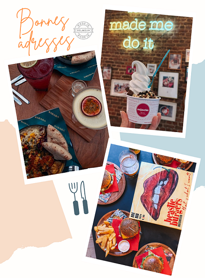 Montage photo des meilleures adresses de restaurants à Malines, idéal pour savoir que faire à Malines en 2 jours.