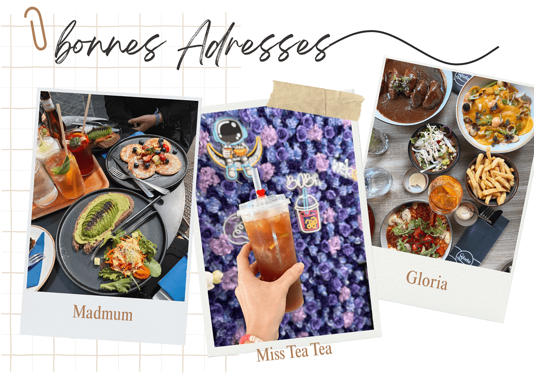Montage photo bonnes adresses restaurants Louvain pour un week-end de 2 jours