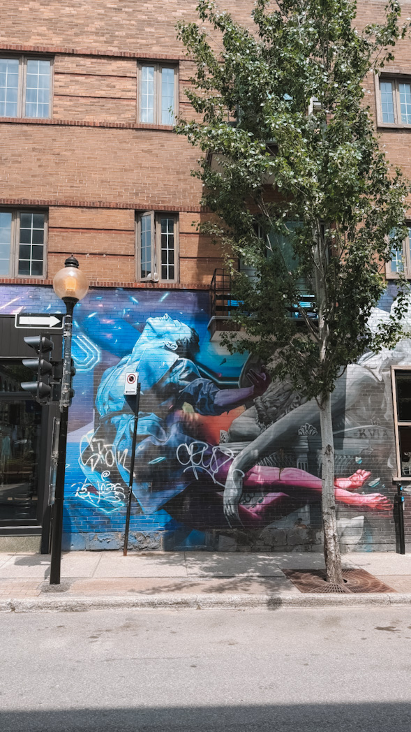 Fresque de street art dans le quartier Le Village à Montréal