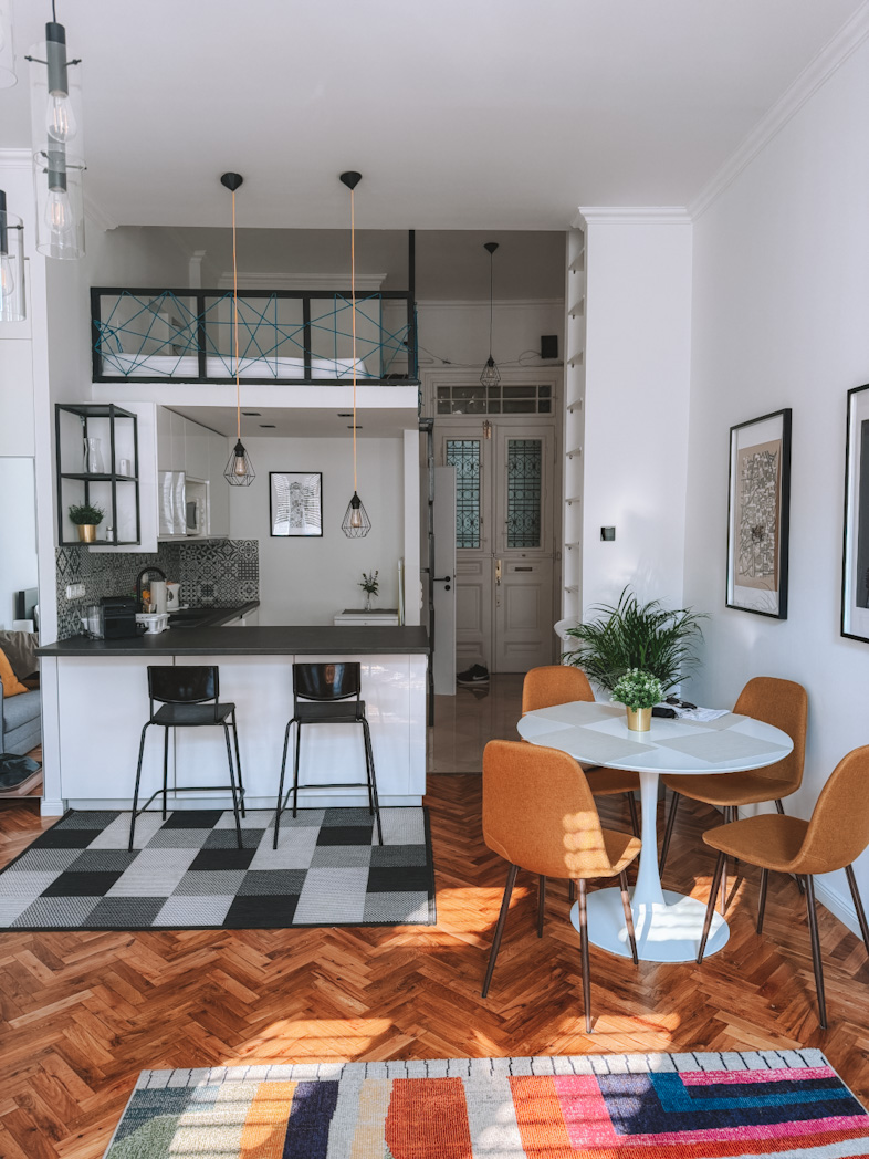 Décoration intérieure moderne d’un appartement cosy à Budapest près du Parlement