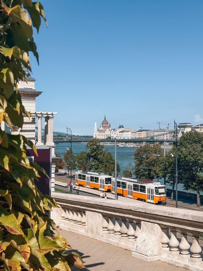 Vue depuis le château de Buda à Budapest dominant le Danube