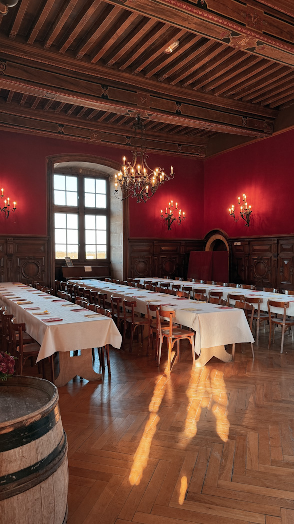 Salon d'honneur Renaissance du Château du Clos de Vougeot sur la route des vins de Bourgogne
