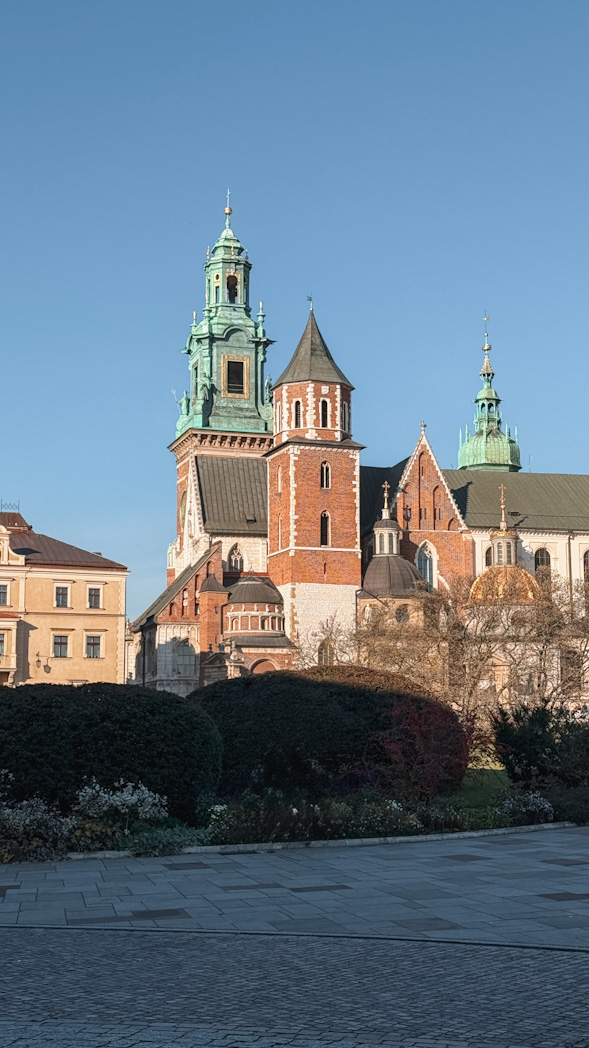 Château de Wawel et jardin à Cracovie, étape à inclure pour visiter Cracovie en 3 jours.