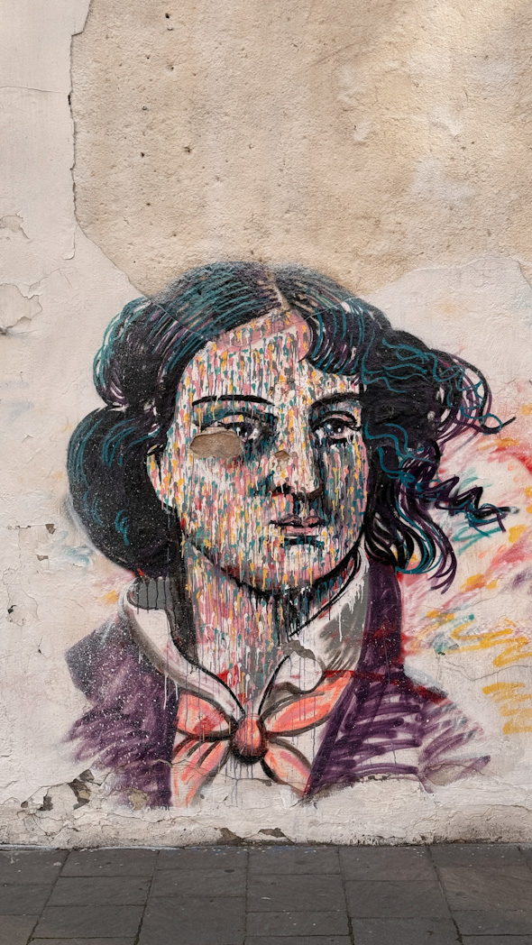 Street art Chopin dans le quartier Kazimierz à Cracovie
