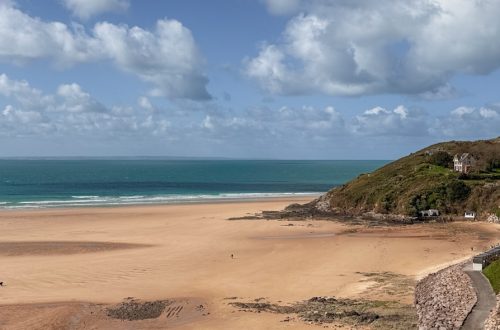 Vue sur l'océan depuis la Route de la Corniche de Barneville Carterets