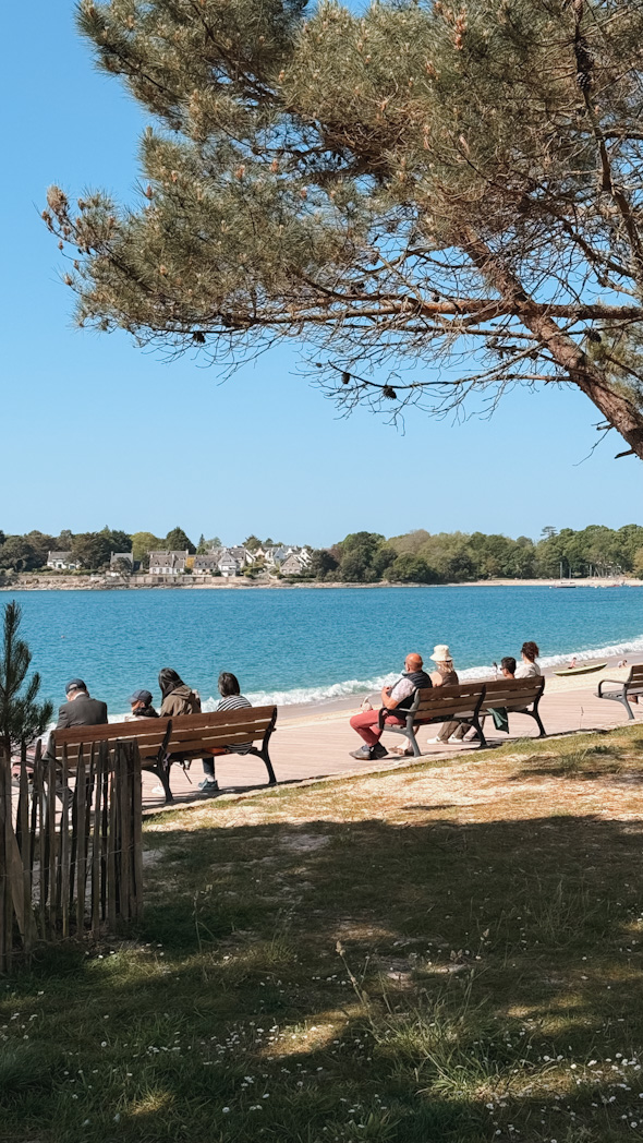 Plage du Trez de Bénodet dans le Finistère sud, station balnéaire en Bretagne